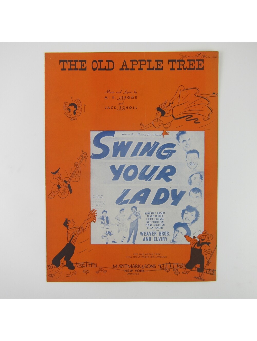 Sheet Music The Old Apple Tree Swing Your Lady Humphrey Bogart Vintage 1938